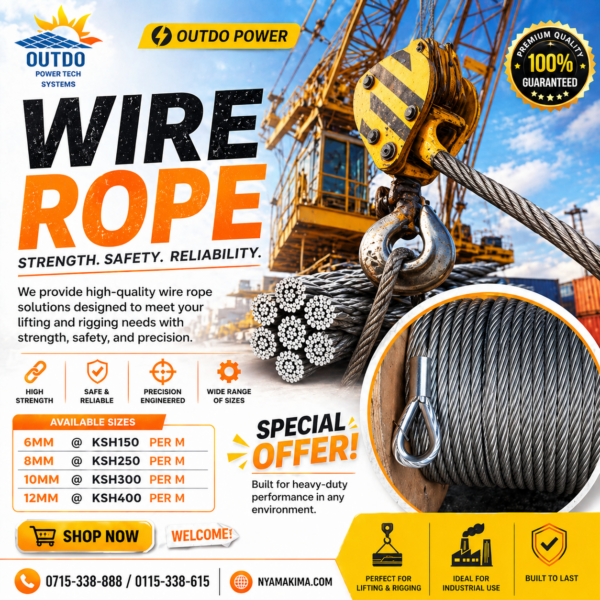 Heavy-Duty Steel Wire Ropes in Kenya | 6mm to 12mm